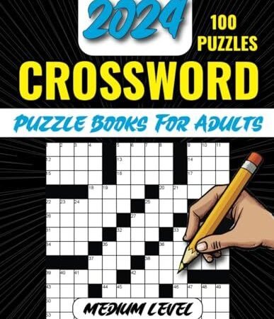 2024 Medium Crossword Puzzle Books for Adults - 100 Puzzles: Fun and Engaging Br