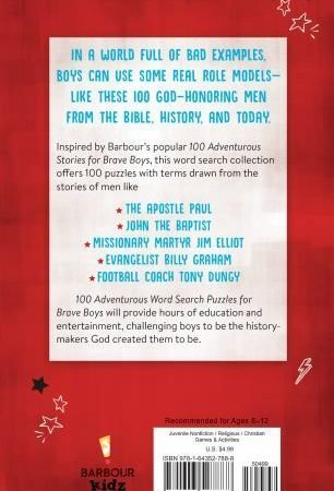 100 Adventurous Word Search Puzzles for Brave Boys by Compiled by Barbour Staff