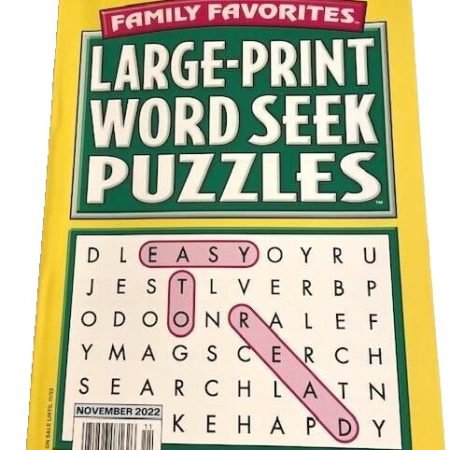 WORD SEEK PUZZLES BOOK Large-Print Family Favorites PennyPress November 2022