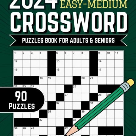 2024 Large Print Easy Medium Crossword Puzzles Book For Adults & Seniors...