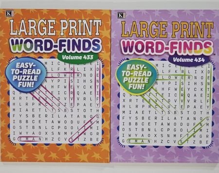 2 Large Print Word-Finds Puzzle Books Kappa Games Vol #433-434 ~ 80 Puzzles Each