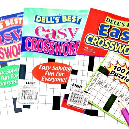 NEW Lot of 3 Penny Press Dell's Best All Easy Fun Crossword Puzzle Books