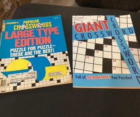 (2) Large Print Crossword Puzzle Books (New)