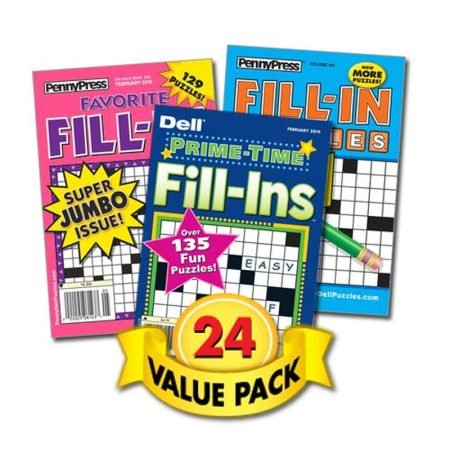 Word Fill-In Puzzle Books for Teens, Adults & Seniors – 24 Pack [Paperback] Penn