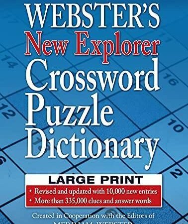 Webster's New Explorer Crossword Puzzle Dictionary LARGE PRINT Edition - GOOD