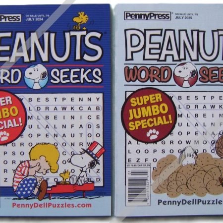 2 Peanuts Snoopy Word Seeks Puzzles Book by Penny Press July 2024 & 2025 New