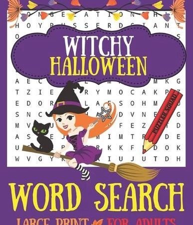 Witchy Halloween Word Search: 40 Puzzles Large Print For Adults by Puzzler Squad
