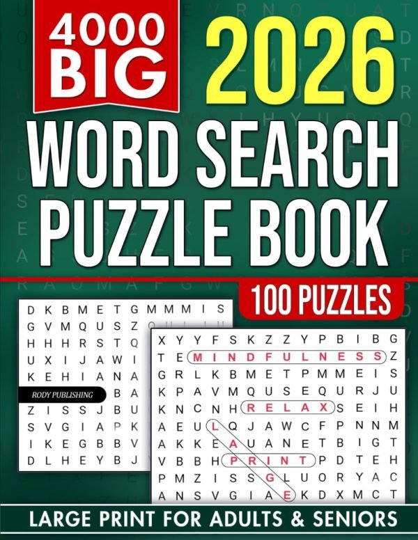 4000 Big Word Search Book for Adults and Seniors with 100 Puzzles: Large Print W