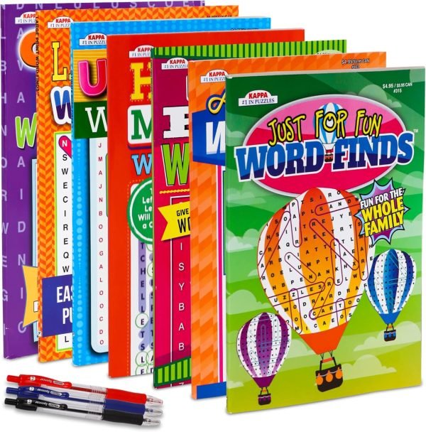 7-Pack 550+ Large Wordsearch Puzzle Books for Adults, Aging Seniors Brain Stimul