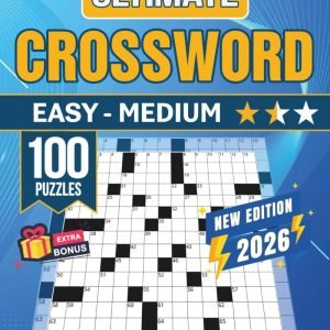 Easy - Medium Crossword Puzzle Books for Adults and Seniors - 100 Big Font, Eye-