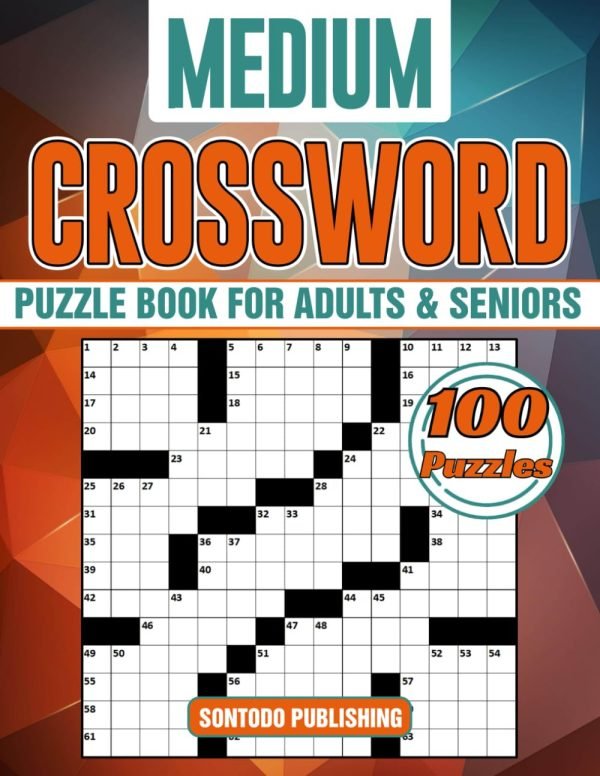 Medium Crossword Puzzle Books for Adults and Seniors - 100 Puzzles: Entertaining
