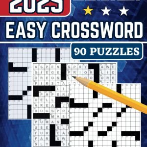 Large Print Easy Crossword Puzzle Book for Adults & Seniors: 90 Puzzles with Sol