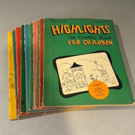 10 Vintage 1950's Highlights For Children The Monthly Book Stories Puzzles