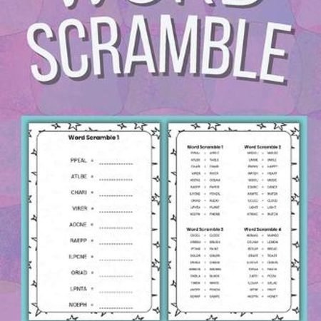 Word Scramble Puzzle Books for Adults Activity: Challenging Word Scramble of Bra