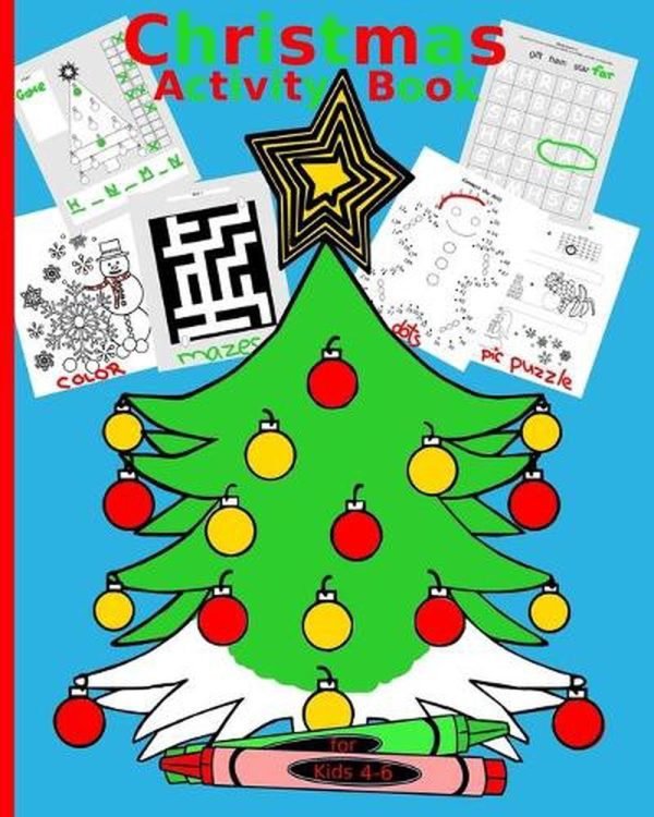 Christmas Activity Book for Kids 4-6: Brain Teaser for kids Simple Word Search p