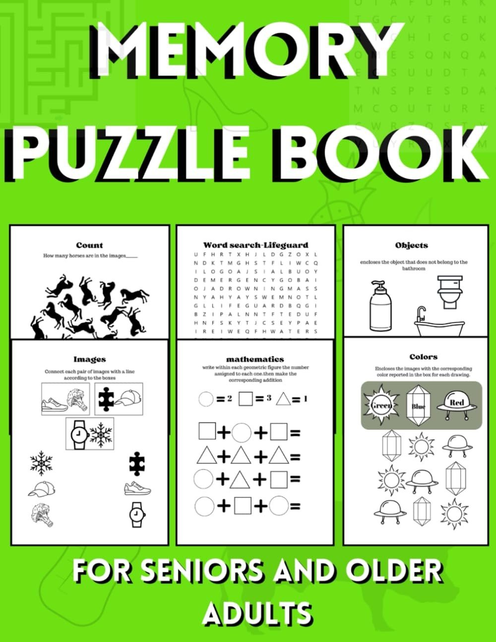 Memory puzzles book for seniors with dementia, activity book for older adult...