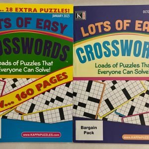 Lot of 2 Kappa  Lot's Of Easy Crosswords Puzzle Books Oct 22/Jan 23