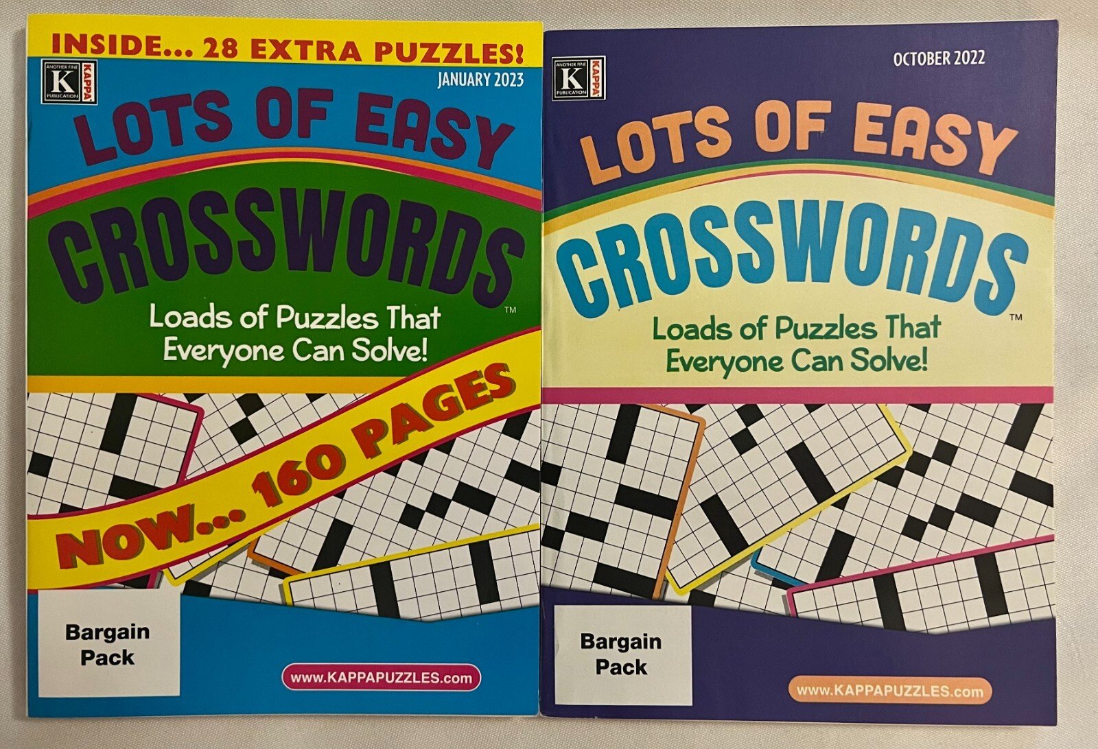 Lot of 2 Kappa  Lot's Of Easy Crosswords Puzzle Books Oct 22/Jan 23