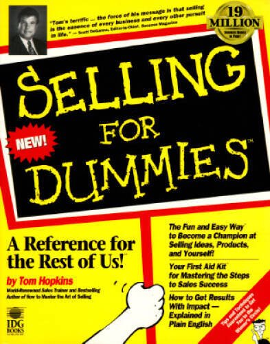 Selling For Dummies - Paperback By Hopkins, Tom - GOOD