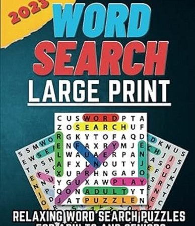 2023 Large Print Word Search Book for Adults Seniors Themed Puzzle Fun