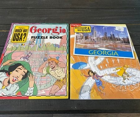 Which Way Usa Georgia Puzzle Book And Workbook With Map (1 Page Used) Read