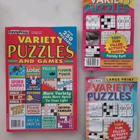 3 VARIETY Puzzles Game Book  Magazines From Take A Break & Penny Press Puzzle