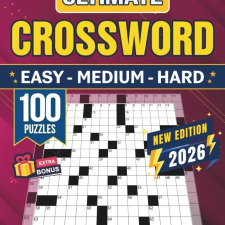 3 in 1 Easy - Medium - Hard Crossword Puzzle Books for Adults and Seniors – 100