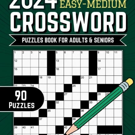 2024 Large Print Easy Medium Crossword Puzzles Book For Adults & Seniors...
