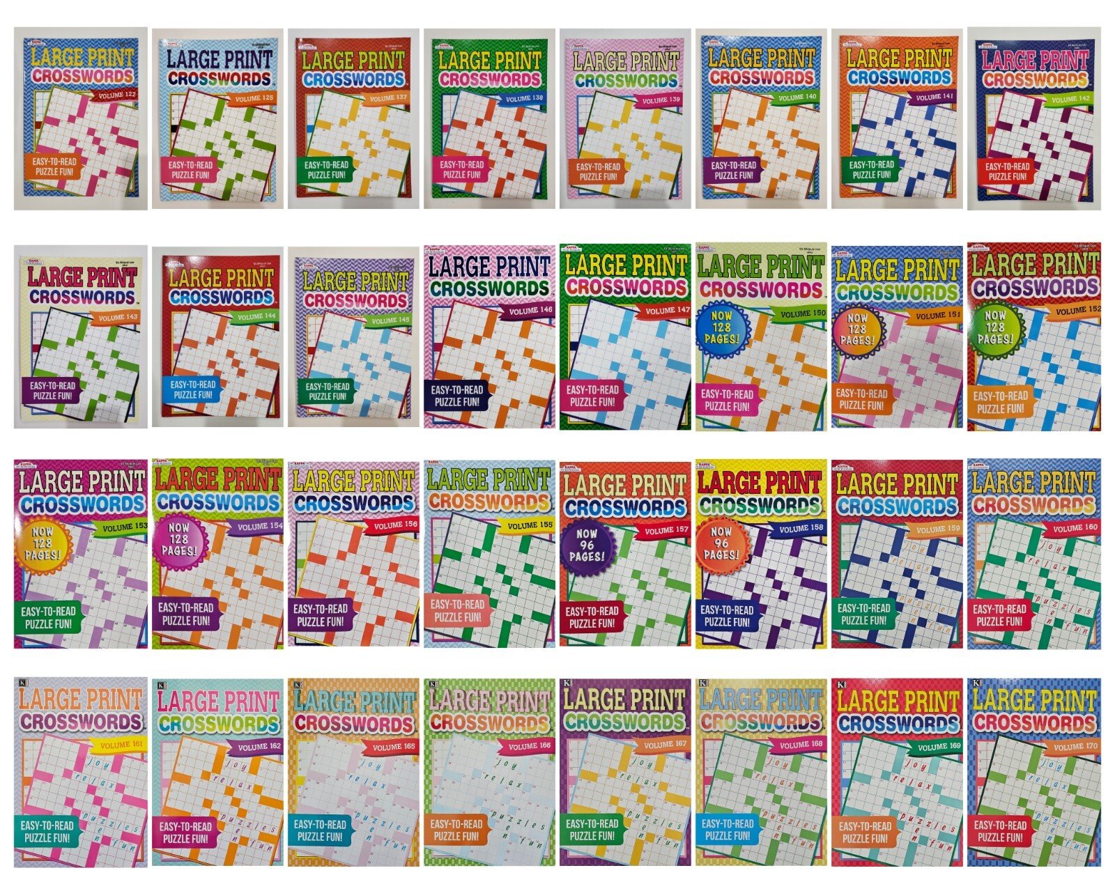 Kappa Large Print Crosswords Puzzle Books, 32 Different Volumes to Select U-PICK