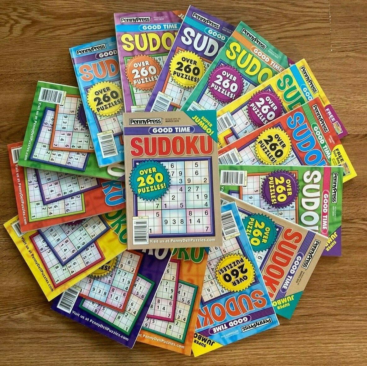 Lot of 6 Penny Press Good Time Sudoku Puzzle Books *Unsorted*  260+ Puzzles/Book