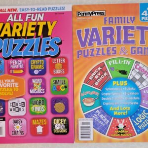 PENNY PRESS & KAPPA Variety Puzzle Books-Lot of 2-Great Price! Stocking Stuffer!