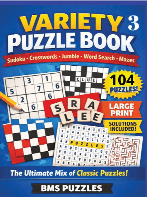 VARIETY PUZZLE BOOK 3, 8.5×11 inch | 104 puzzles, NEW