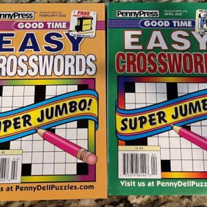 Lot 2 New Penny Press Dell Crossword Puzzle Books Brand New/Unused No Duplicates