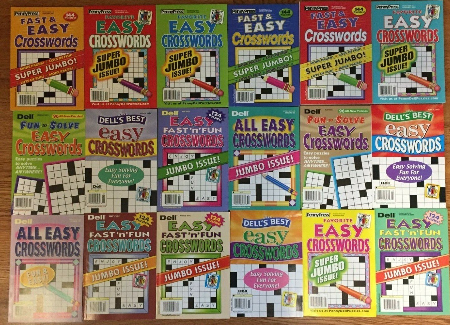 Lot of 5 Dell Penny Press Crossword Puzzle Books ALL EASY Unsorted