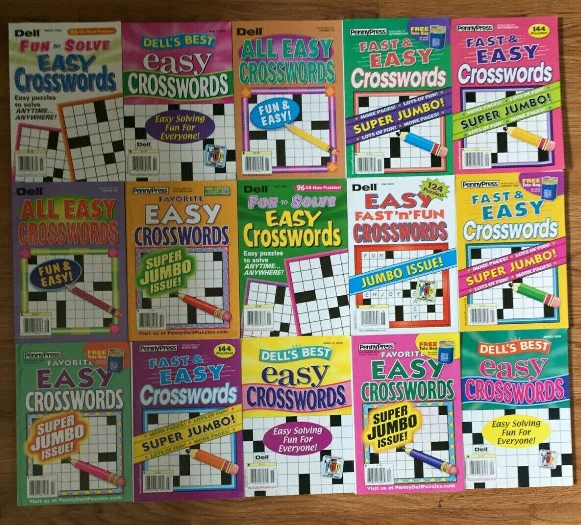 Lot of 10 Dell Penny Press Crossword Puzzle Books All Easy Unsorted Express