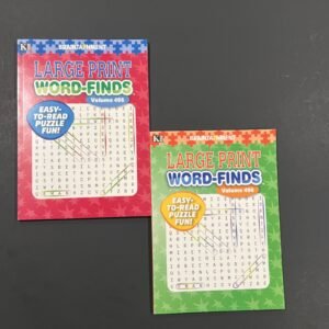 LOT OF 2 KAPPA Large Print Word-Finds Word Search Puzzle Books vol.495 & 496