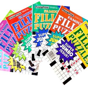 NEW Lot 6 Penny Press Dell Fill In Famous Super Jumbo Puzzle Books 138 In Each