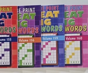 New 5 Large Print Great Big Crosswords Kappa Puzzle Books Vol#155-163 Fun Hobby