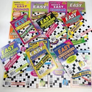 Lot 7 Penny Press Dell Pocket Original Crossword Puzzle Books All Solving Levels