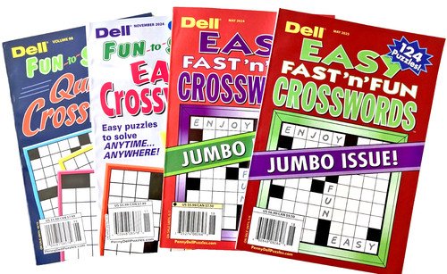 NEW Lot of 2 Penny Press Dell Pocket Crossword Puzzle Books All Solving Levels