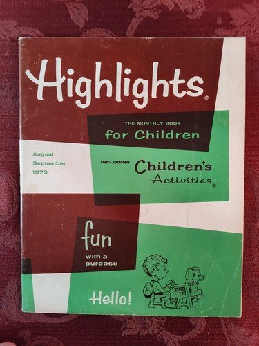 Rare HIGHLIGHTS Children’s magazine August-September 1973 Activities Puzzles!