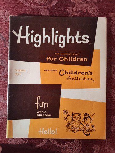 Rare HIGHLIGHTS Children’s magazine October 1971 Stories Activities Puzzles!