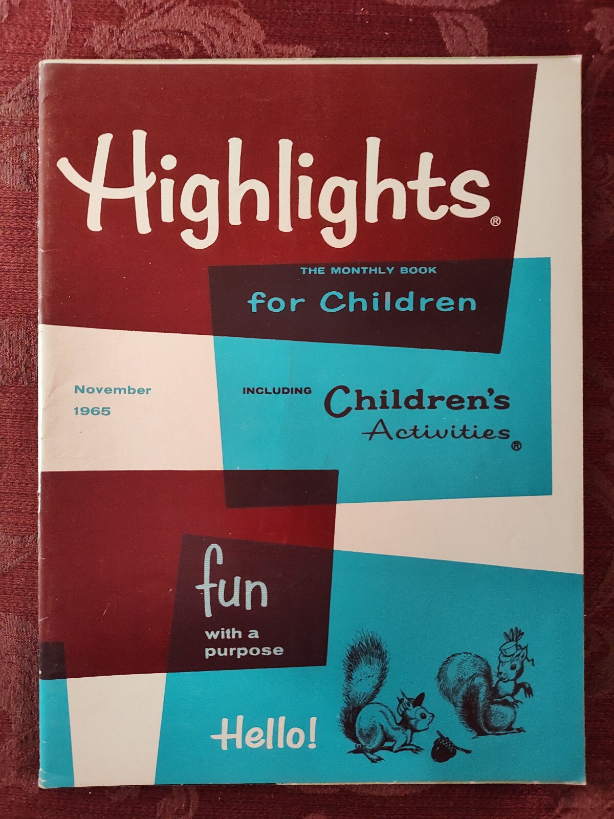 HIGHLIGHTS FOR CHILDREN Magazine November 1965 Activities Stories Puzzles!