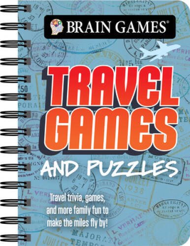 Brain Games Mini – Travel Games and Puzzles – Spiral-bound – GOOD