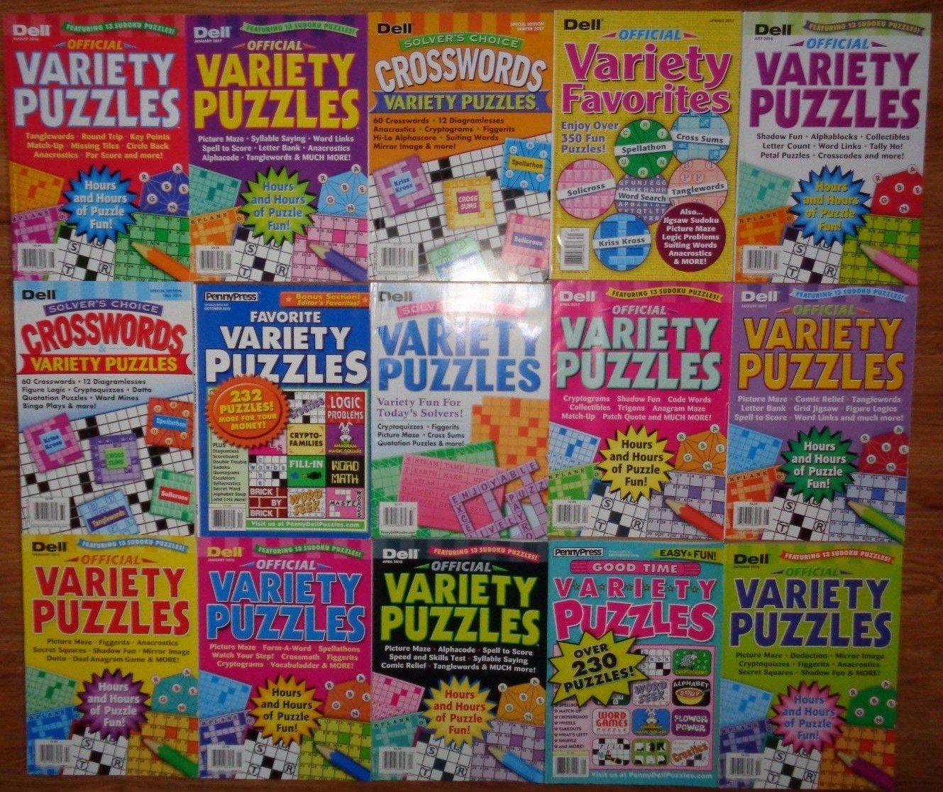 Lot of 2 Penny Press Dell Variety Puzzle Books FREE SHIPPING Sudoku Unsorted