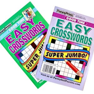 NEW Lot of 2 Penny Press Dell Easy GOOD TIME Crossword Puzzle Books