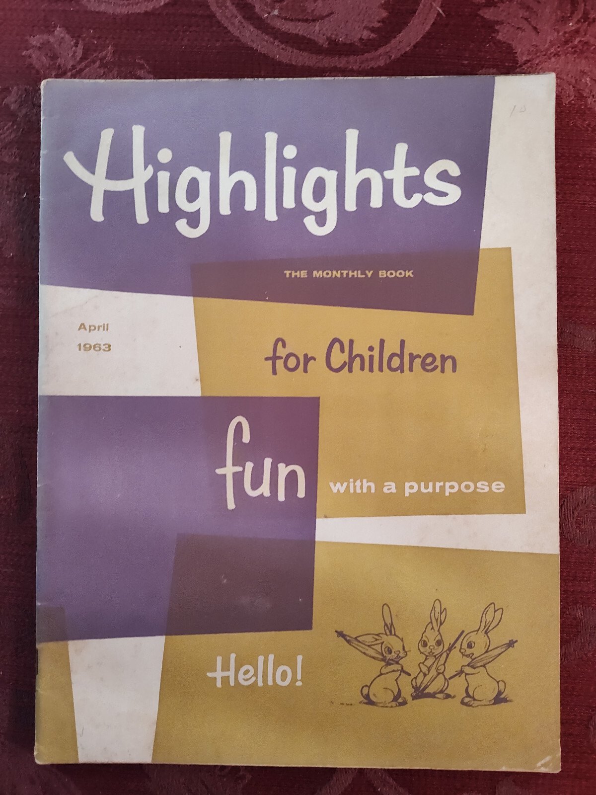HIGHLIGHTS FOR CHILDREN Magazine April 1963 Activities Stories Puzzles!