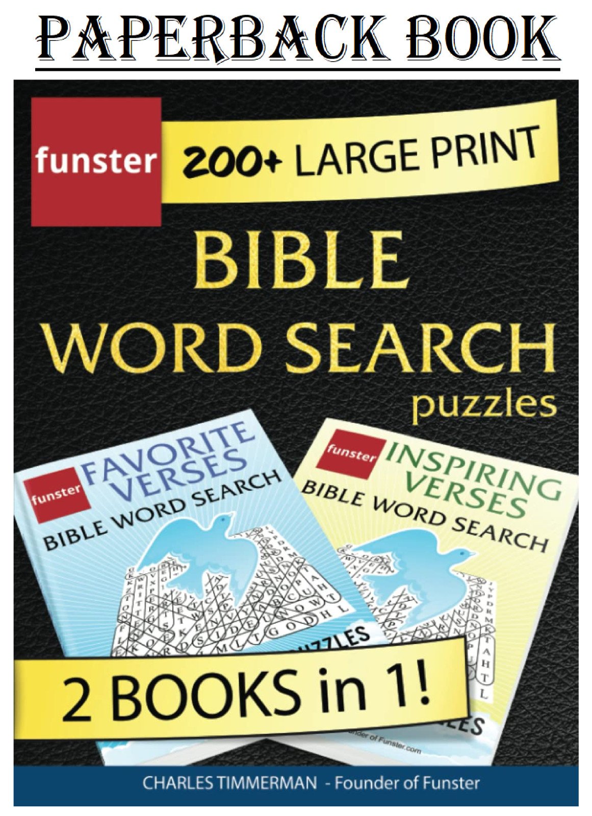 Funster 200+ Large Print Bible Word Search Puzzles – 2 Books in 1,