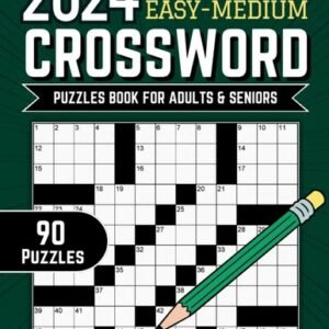 Easy Crossword Puzzle Book for Adults & Seniors – Large Print: 90 Fun &...