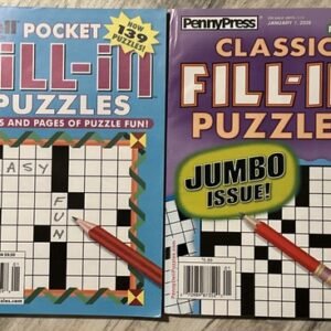 Lot of 2 Penny Press Dell Magazine Fill -In  Puzzles Jan 2026